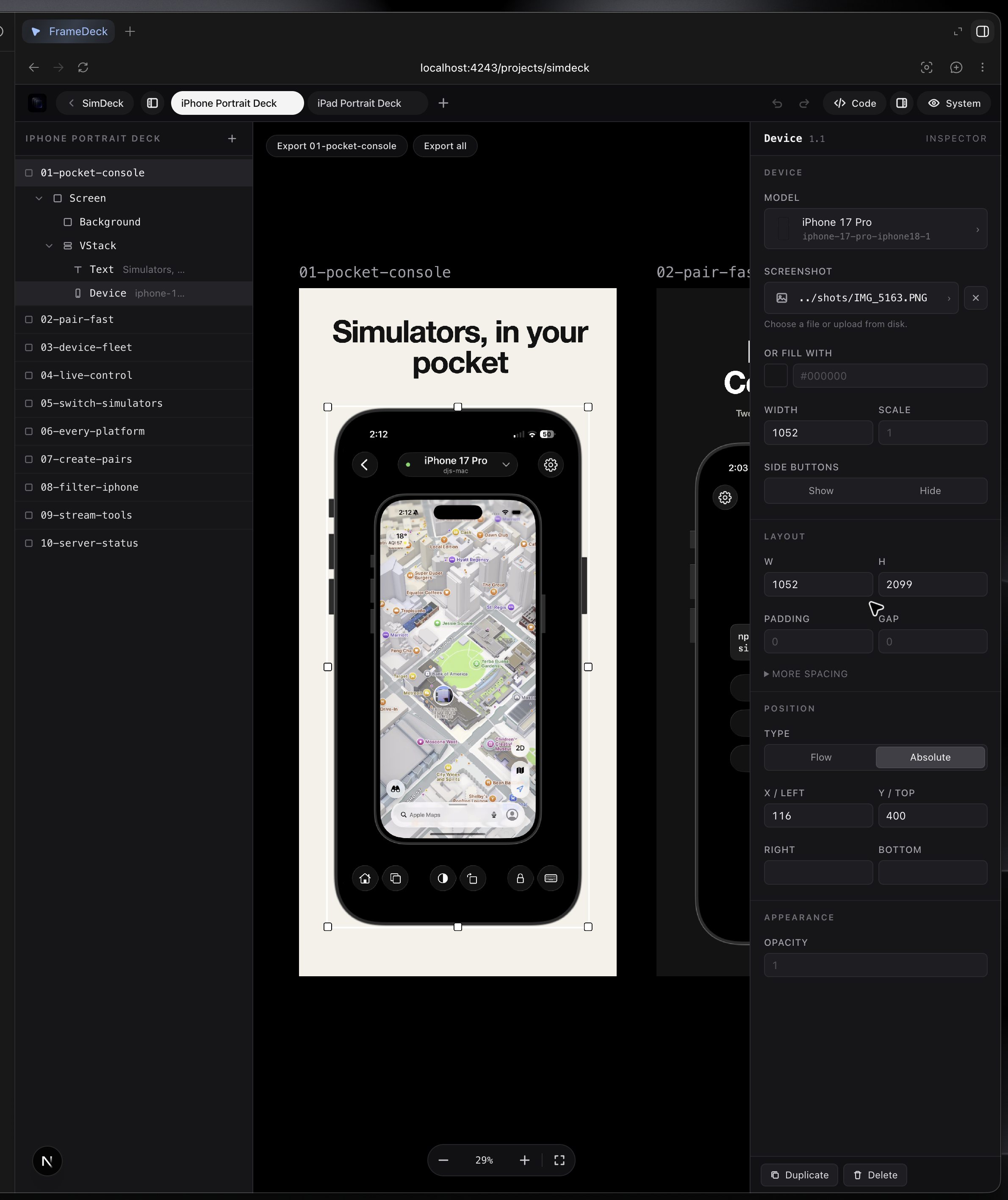 FrameDeck Codex workflow screenshot
